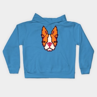 dog pixel head Kids Hoodie